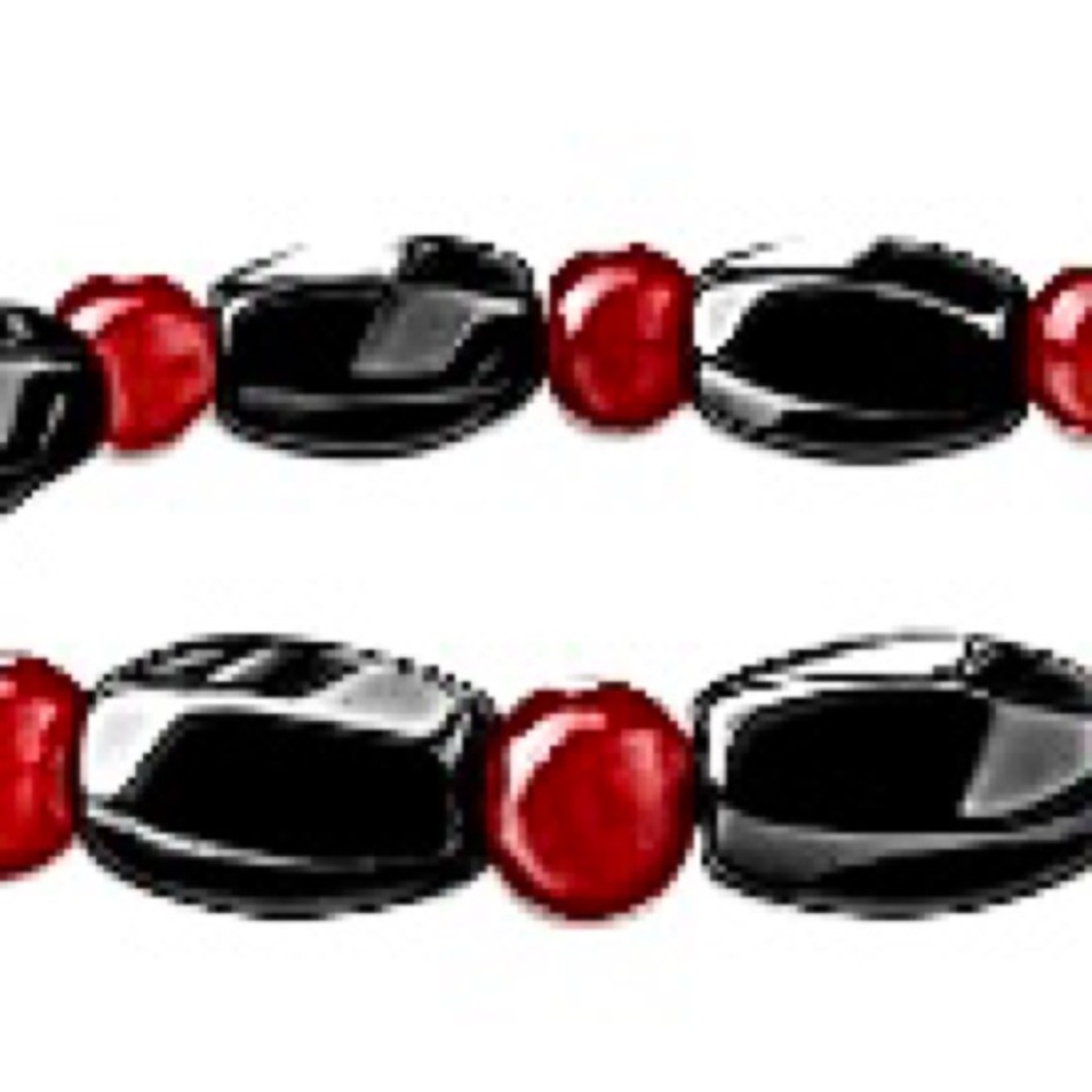 ♥️ Hematite Red & Black Bead Magnetic Bracelet - Unisex